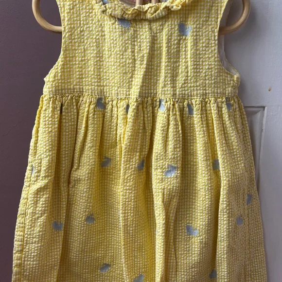 Easter Dress-Baby Boden Yellow Dress with Silver Bunny Accents- Easter - Picture 5 of 6